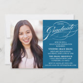 INVITATION STYLISE ÉLÉGANTE SCRIPT GRADUATE PARTITE INVITATIO (Devant)