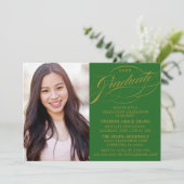 INVITATION STYLISE ÉLÉGANTE SCRIPT GRADUATE PARTITE INVITATIO (Debout devant)