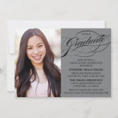 INVITATION STYLISE ÉLÉGANTE SCRIPT GRADUATE PARTITE INVITATIO (Devant)