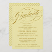 INVITATION STYLISE ÉLÉGANTE SCRIPT GRADUATE PARTITE INVITATIO (Devant / Derrière)