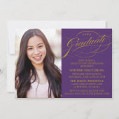 INVITATION STYLISE ÉLÉGANTE SCRIPT GRADUATE PARTITE INVITATIO (Devant)