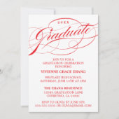 INVITATION STYLISE ÉLÉGANTE SCRIPT GRADUATE PARTITE INVITATIO (Devant)