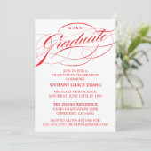 INVITATION STYLISE ÉLÉGANTE SCRIPT GRADUATE PARTITE INVITATIO (Debout devant)