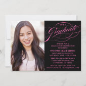 INVITATION STYLISE ÉLÉGANTE SCRIPT GRADUATE PARTITE INVITATIO (Devant)