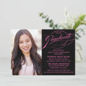 INVITATION STYLISE ÉLÉGANTE SCRIPT GRADUATE PARTITE INVITATIO (Debout devant)