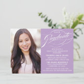 INVITATION STYLISE ÉLÉGANTE SCRIPT GRADUATE PARTITE INVITATIO (Debout devant)