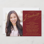 INVITATION STYLISE ÉLÉGANTE SCRIPT GRADUATE PARTITE INVITATIO (Devant)