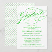 INVITATION STYLISE ÉLÉGANTE SCRIPT GRADUATE PARTITE INVITATIO (Devant / Derrière)