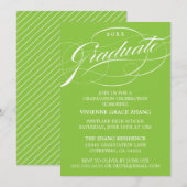 INVITATION STYLISE ÉLÉGANTE SCRIPT GRADUATE PARTITE INVITATIO (Devant / Derrière)