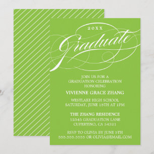 INVITATION STYLISE ÉLÉGANTE SCRIPT GRADUATE PARTITE INVITATIO