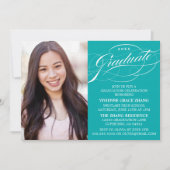 INVITATION STYLISE ÉLÉGANTE SCRIPT GRADUATE PARTITE INVITATIO (Devant)