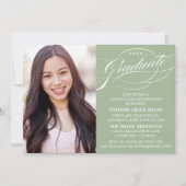 INVITATION STYLISE ÉLÉGANTE SCRIPT GRADUATE PARTITE INVITATIO (Devant)