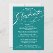 INVITATION STYLISE ÉLÉGANTE SCRIPT GRADUATE PARTITE INVITATIO (Devant)