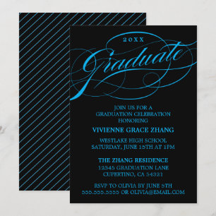 INVITATION STYLISE ÉLÉGANTE SCRIPT GRADUATE PARTITE INVITATIO