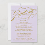 INVITATION STYLISE ÉLÉGANTE SCRIPT GRADUATE PARTITE INVITATIO (Devant)