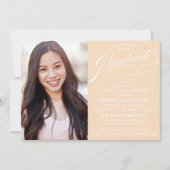 INVITATION STYLISE ÉLÉGANTE SCRIPT GRADUATE PARTITE INVITATIO (Devant)