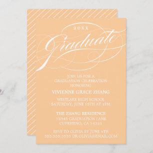 INVITATION STYLISE ÉLÉGANTE SCRIPT GRADUATE PARTITE INVITATIO