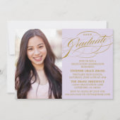 INVITATION STYLISE ÉLÉGANTE SCRIPT GRADUATE PARTITE INVITATIO (Devant)