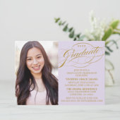 INVITATION STYLISE ÉLÉGANTE SCRIPT GRADUATE PARTITE INVITATIO (Debout devant)