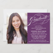 INVITATION STYLISE ÉLÉGANTE SCRIPT GRADUATE PARTITE INVITATIO (Devant)