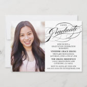 INVITATION STYLISE ÉLÉGANTE SCRIPT GRADUATE PARTITE INVITATIO (Devant)