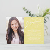 INVITATION STYLISE ÉLÉGANTE SCRIPT GRADUATE PARTITE INVITATIO (Debout devant)