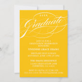 INVITATION STYLISE ÉLÉGANTE SCRIPT GRADUATE PARTITE INVITATIO (Devant)