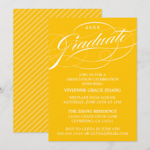 INVITATION STYLISE ÉLÉGANTE SCRIPT GRADUATE PARTITE INVITATIO