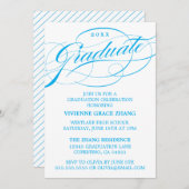 INVITATION STYLISE ÉLÉGANTE SCRIPT GRADUATE PARTITE INVITATIO (Devant / Derrière)