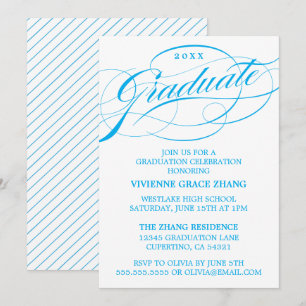 INVITATION STYLISE ÉLÉGANTE SCRIPT GRADUATE PARTITE INVITATIO