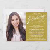 INVITATION STYLISE ÉLÉGANTE SCRIPT GRADUATE PARTITE INVITATIO (Devant)
