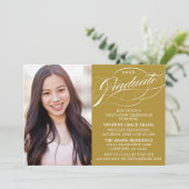 INVITATION STYLISE ÉLÉGANTE SCRIPT GRADUATE PARTITE INVITATIO (Debout devant)