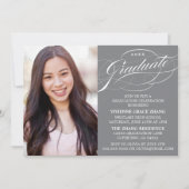INVITATION STYLISE ÉLÉGANTE SCRIPT GRADUATE PARTITE INVITATIO (Devant)