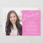 INVITATION STYLISE ÉLÉGANTE SCRIPT GRADUATE PARTITE INVITATIO (Devant)