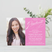 INVITATION STYLISE ÉLÉGANTE SCRIPT GRADUATE PARTITE INVITATIO (Debout devant)