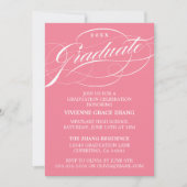 INVITATION STYLISE ÉLÉGANTE SCRIPT GRADUATE PARTITE INVITATIO (Devant)