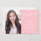 INVITATION STYLISE ÉLÉGANTE SCRIPT GRADUATE PARTITE INVITATIO (Devant)