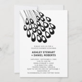 Invitation Stylisé Peacock Feathers Moderne Couples Douche (Devant)