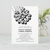Invitation Stylisé Peacock Feathers Moderne Couples Douche (Debout devant)
