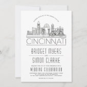 Invitation Stylisée de Cincinnati Mariage (Devant)