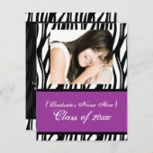 Invitation stylisée de diplôme féminin (Devant / Derrière)