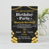 Invitation Stylish Birthday Party Card - CUSTOMIZABLE CARD (Debout devant)