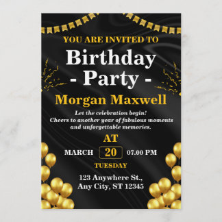 Invitation Stylish Birthday Party Card - CUSTOMIZABLE CARD