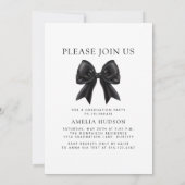 Invitation Stylish Black Bow 2025 Graduate Photo (Dos)