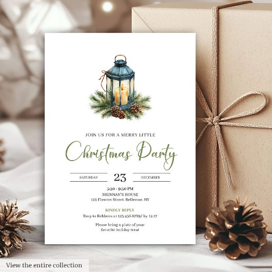 Invitation Stylish Bohemian Neutral Botanical Christmas