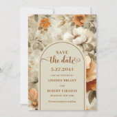 Invitation Stylish Boho Earthy Ivory Olive Save The Date (Devant)
