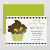 Invitation Stylish Cupcake Holiday Party (Devant / Derrière)