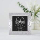 Invitation Stylish Diamonds Silver 60th Wedding Anniversary (Debout devant)