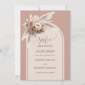 Invitation Stylish Dusty Pink Floral Arch Save the Date (Devant)