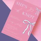 Invitation Stylish Elle noue la Fête des mariées rose de noeu